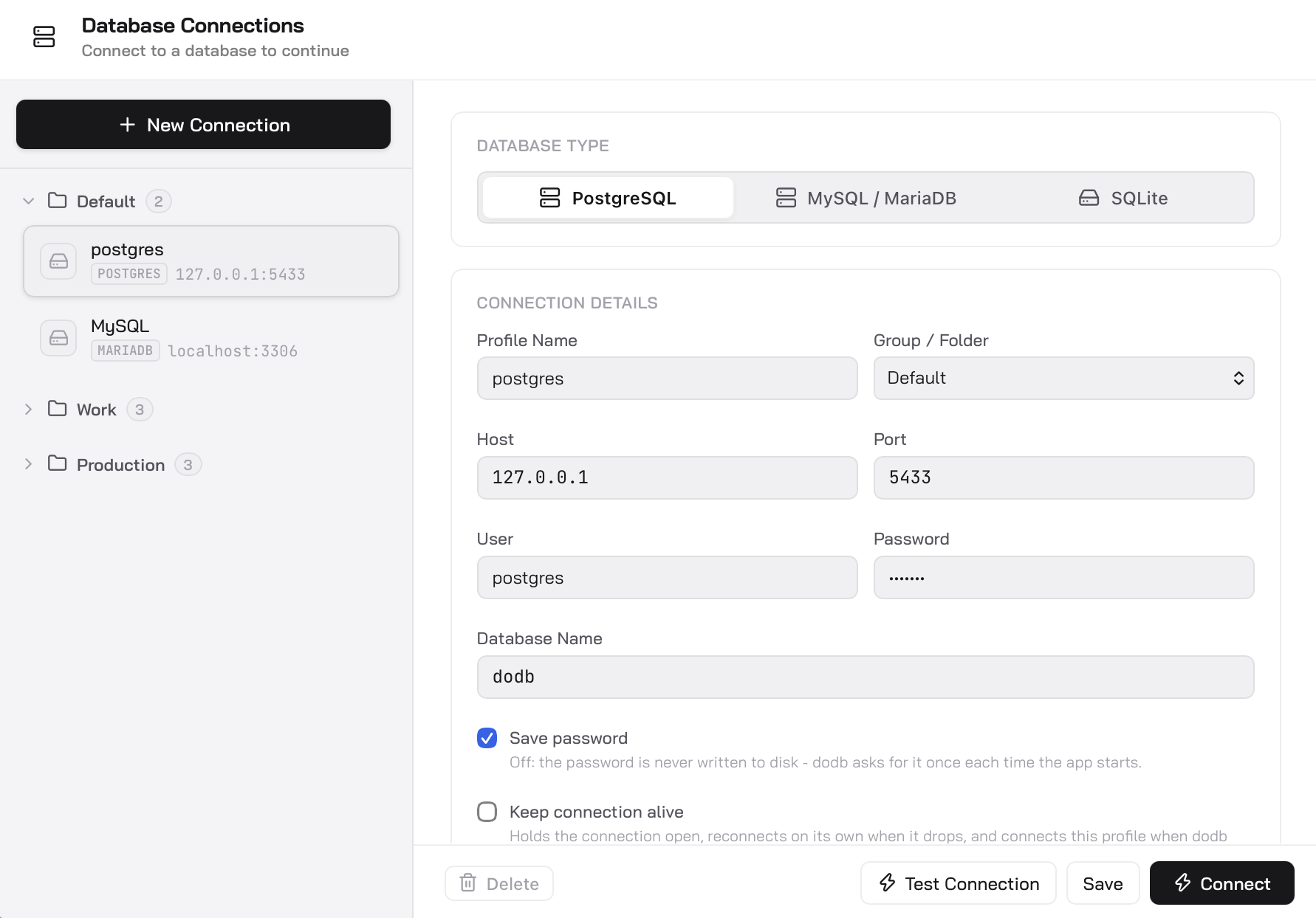 7. Connection Profile & Environment Management